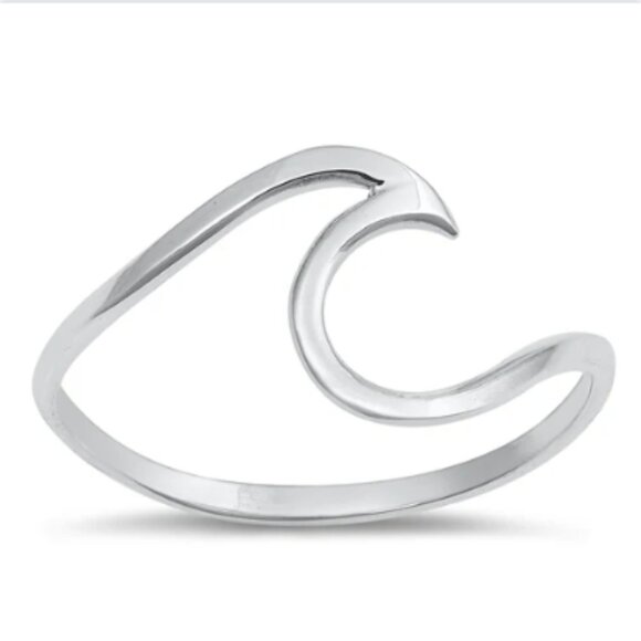 925 Sterling Silver Wave Ring w/ polishing cloth Size 9 NEW - Picture 9 of 9